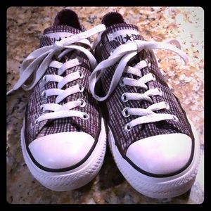 Converse Size 7 Gray Purple Black White Checked
